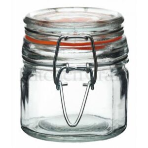MINI GLASS JARS WITH METAL CLIP TOP RND 120ML