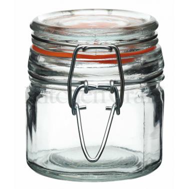 MINI GLASS JARS WITH METAL CLIP TOP RND 120ML