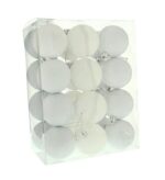 BAUBLE BOX 24PK WHITE 6CM