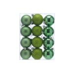 BAUBLE BOX ASST (24) SAGE GREEN 6CM